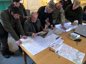 Mountain hare count site mapping session in full swing