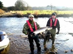 Bill and Luke with caught salmon