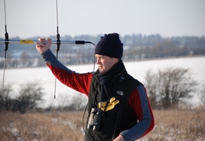 Dr Francis Buner radio-tracking grey partridges at Royston