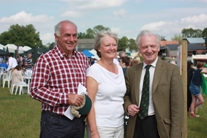 Chris Butterfield (left) and Julia Butterfield with GWCT Chairman Ian Coghill. Julia and Chris Butterfield generously opened their farm gates to host the Nottinghamshire Charity Country Fair, which raised an impressive £50,000 for the GWCT and drew crowds of more than 1,000 people on a glorious sunny day