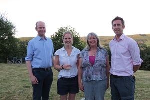 Amanda Perkins of the Curlew Country Project (2nd right) alongside GWCT supporters Tom Downes and Natalie and Andrew Liddiment