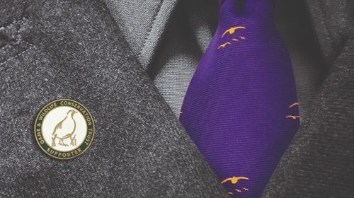 GWCT Covey Purple Tie + Supporters Badge (1)