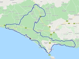 Harry Townshend's 100-mile run route