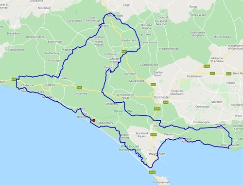 Harry Townshend's 100 Mile Run Route Harry Townshend's 100 Mile Run Route