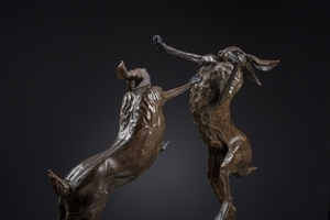 Hares Boxing by Ian Greensitt