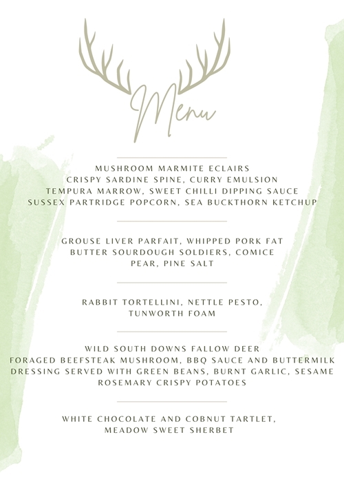 Wild Dinner Menu