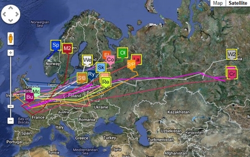 Migration routes Migration routes