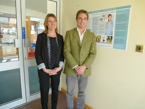 St Michael's Hospice community fundraising manager Stephanie Hinksman with James Spreckley, the chairman of the GWCT Herefordshire county committee
