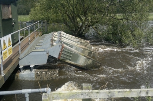 The East Stoke fish counter flood conditions in 2012 The East Stoke fish counter flood conditions in 2012