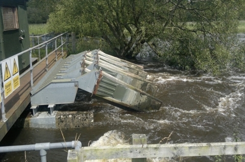 The East Stoke fish counter flood conditions in 2012