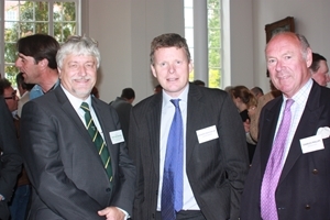 Professor Nick Sotherton, GWCT Director of Research, who organised the GWCT's Research Conference; with Richard Benyon MP and Charles Phillips from Macaroni Farm in Gloucestershire