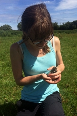 Leah with lapwing