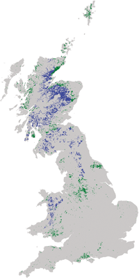 Black grouse habitat and distribution