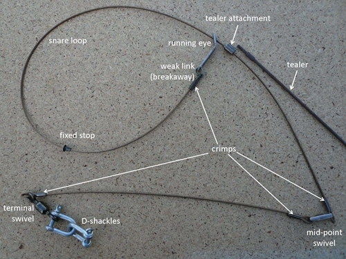 Heavy Duty J-Hook Tool with Wire Cutter Traps Trapping Snares