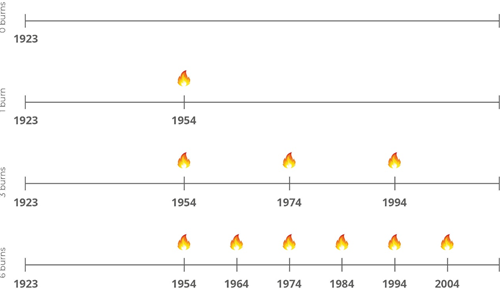 Different burn management approaches on the sites in this study